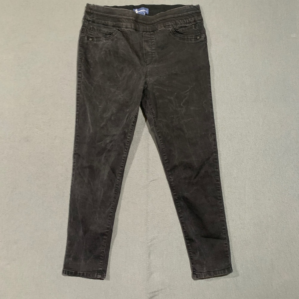 Democracy Women's Size 14 Ab Solution Black‎ Wash Denim Pull On Jeans